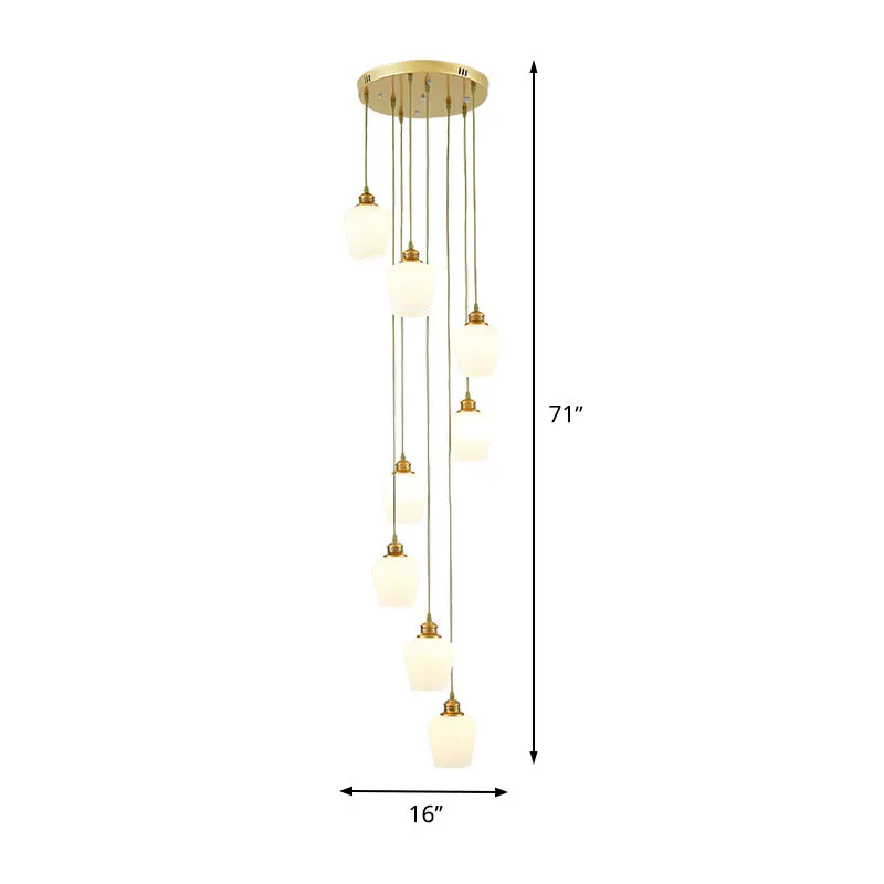 8-lichts tulpenschaduw hanglamp modernistisch wit glas multi-licht hangende kroonluchter Clearhalo