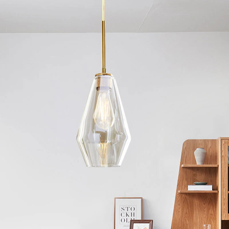 4.5 "/9"/12 "brede glazen kap hanglamp met messing lampfitting één lichte moderne hanglamp voor kantoor Clearhalo