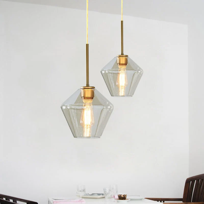 4.5 "/9"/12 "brede glazen kap hanglamp met messing lampfitting één lichte moderne hanglamp voor kantoor Clearhalo