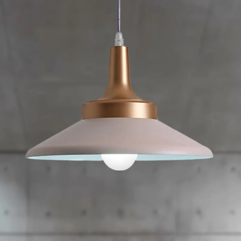 9,5"/14" breedte conische metalen hanglamp Scandinavische stijl 1 licht woonkamer hangend plafondlamp zwart/wit Clearhalo