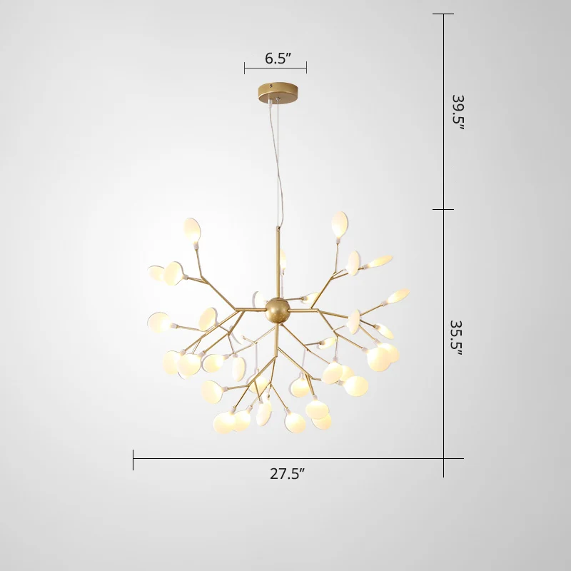 Acryl blad hangende kroonluchter ontwerper gouden afwerking hangende plafondlamp voor slaapkamer Clearhalo
