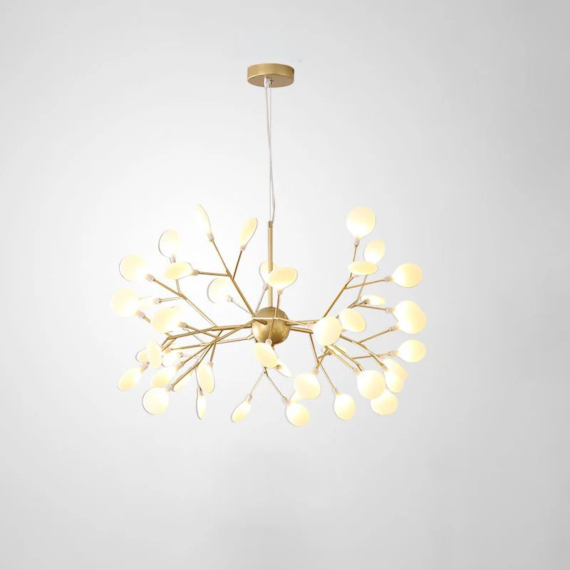 Acryl blad hangende kroonluchter ontwerper gouden afwerking hangende plafondlamp voor slaapkamer Clearhalo