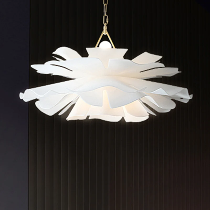 Acryl bloem hanglamp Minimalistische 2-lichts hangende plafondlamp voor woonkamer Clearhalo
