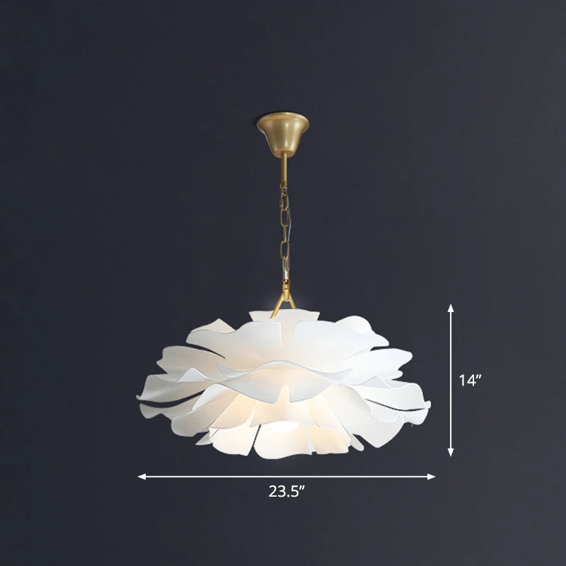 Acryl bloem hanglamp Minimalistische 2-lichts hangende plafondlamp voor woonkamer Clearhalo