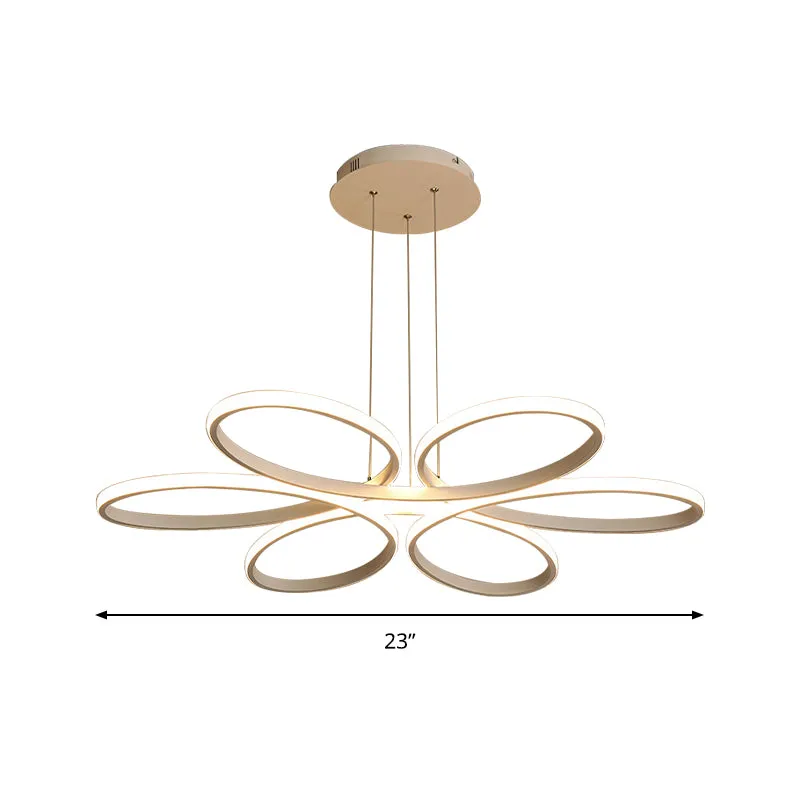 Acryl bloem kroonluchter licht eigentijds LED 23"/29"/35,5" brede plafondhanger warm/wit licht Clearhalo