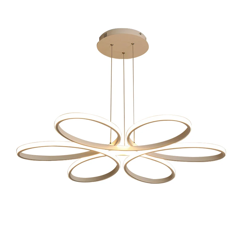 Acryl bloem kroonluchter licht eigentijds LED 23"/29"/35,5" brede plafondhanger warm/wit licht Clearhalo