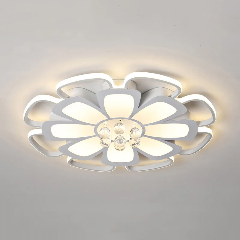 Acryl Blossom LED-plafondmontagelamp met kristallen bol kinderplafondlamp wit voor verpleegkamer Clearhalo