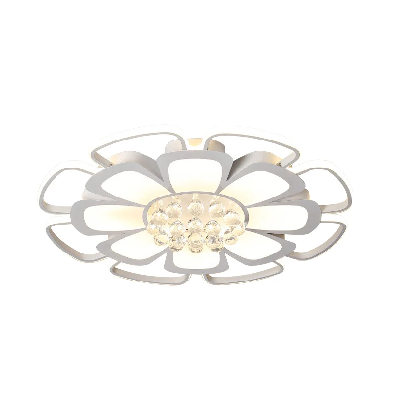 Acryl Blossom LED-plafondmontagelamp met kristallen bol kinderplafondlamp wit voor verpleegkamer Clearhalo