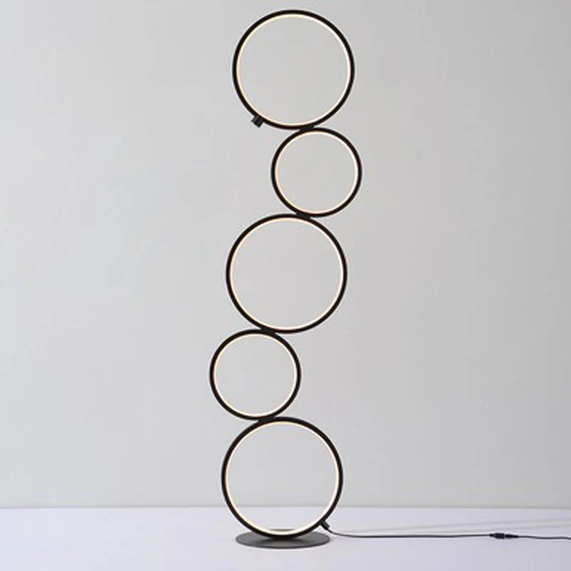 Acryl Bubble Vloer Leesverlichting Modernistische Zwart/Wit LED Staande Lamp Warm/Wit/Natuurlijk Licht Clearhalo