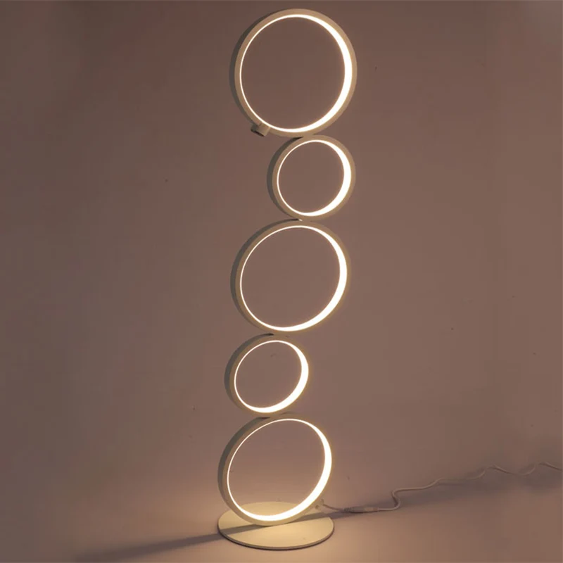 Acryl Bubble Vloer Leesverlichting Modernistische Zwart/Wit LED Staande Lamp Warm/Wit/Natuurlijk Licht Clearhalo