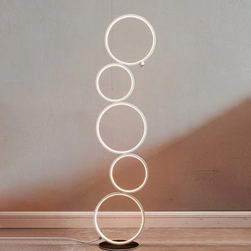 Acryl Bubble Vloer Leesverlichting Modernistische Zwart/Wit LED Staande Lamp Warm/Wit/Natuurlijk Licht Clearhalo