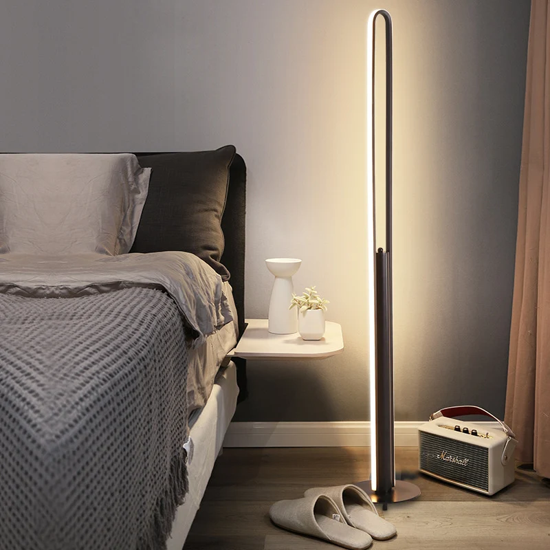 Acryl buisvormige leesvloerverlichting Minimalistische zwart/wit/gouden LED-staande lamp warm/wit licht Clearhalo