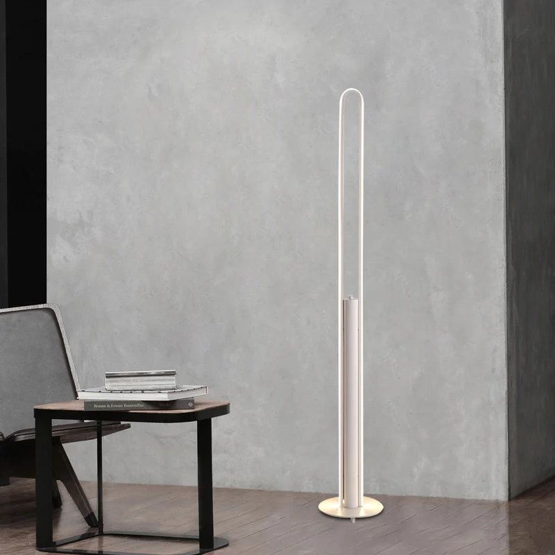Acryl buisvormige leesvloerverlichting Minimalistische zwart/wit/gouden LED-staande lamp warm/wit licht Clearhalo