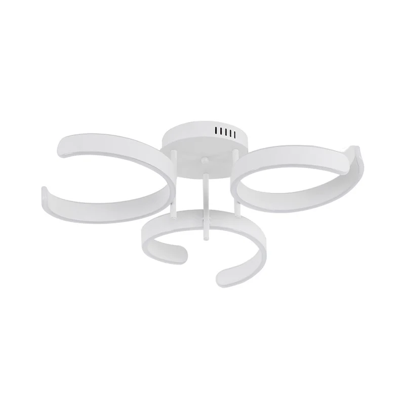 Acryl Curve semi-inbouw eenvoudige witte LED-plafondlamp warm/wit licht voor slaapkamer Clearhalo