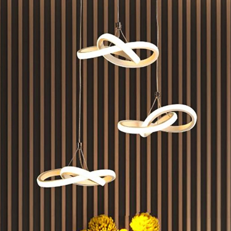 Acryl draaiend eilandlicht Eenvoudige LED 3/4-kops witte hangende plafondlamp warm/wit licht Clearhalo