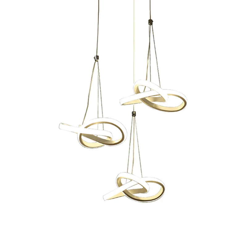 Acryl draaiend eilandlicht Eenvoudige LED 3/4-kops witte hangende plafondlamp warm/wit licht Clearhalo