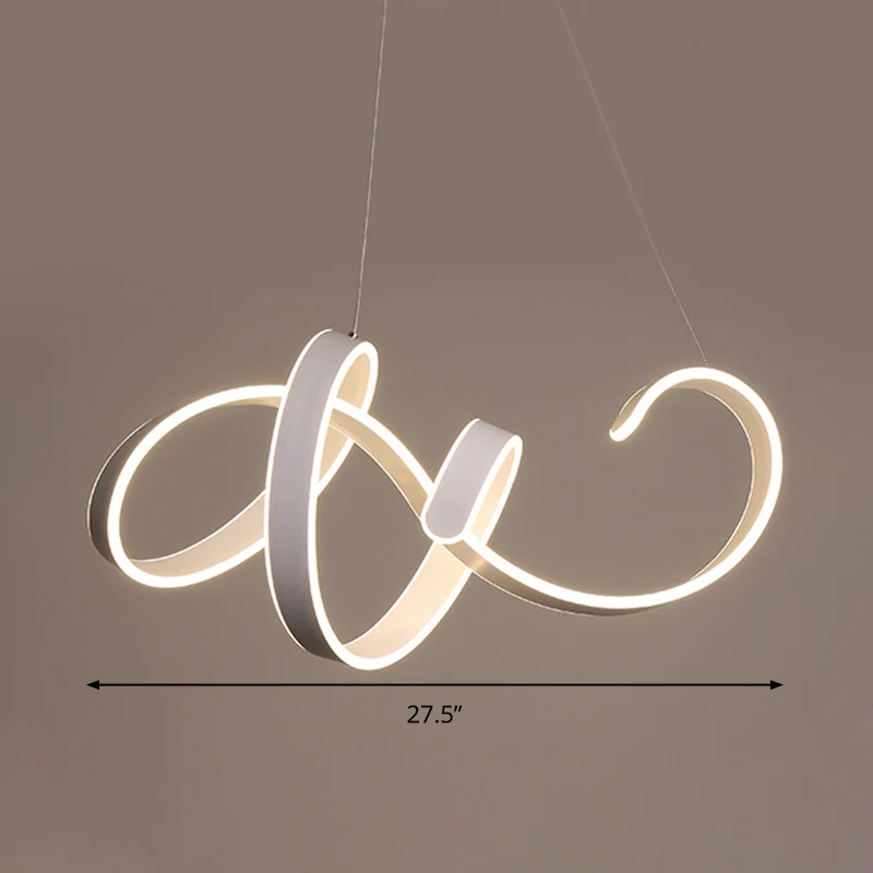 Acryl draai-plafondhanglamp, eenvoudige stijl witte LED-hanglampenset warm/wit licht Clearhalo