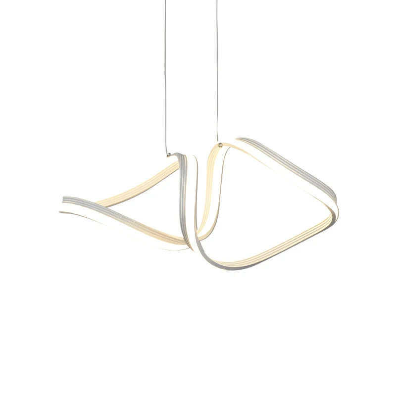 Acryl gedraaide kroonluchterlamp Minimalistische LED witte hangende plafondlamp warm/wit licht Clearhalo
