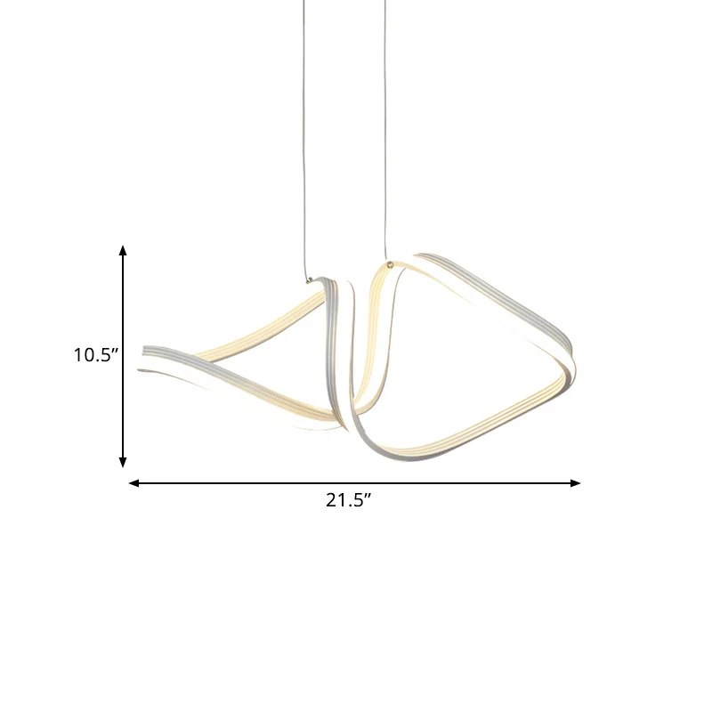 Acryl gedraaide kroonluchterlamp Minimalistische LED witte hangende plafondlamp warm/wit licht Clearhalo