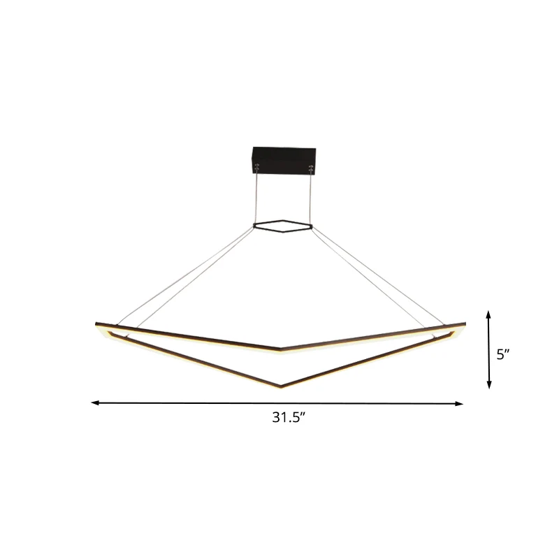 Acryl geometrische kroonluchter hanglamp Eenvoudige LED-hanglamp zwart, wit/warm licht Clearhalo
