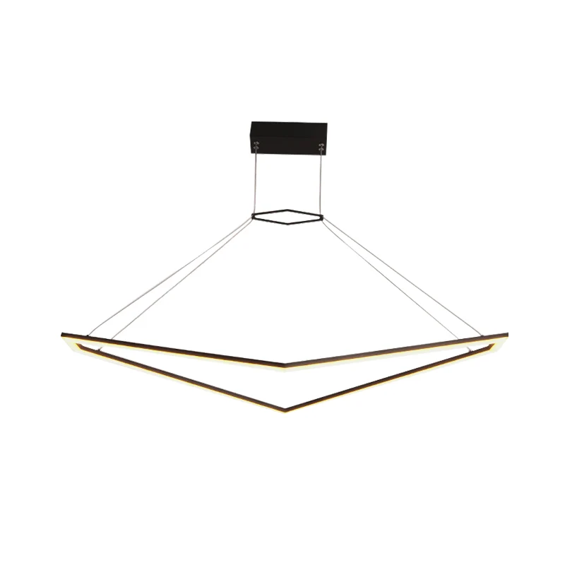 Acryl geometrische kroonluchter hanglamp Eenvoudige LED-hanglamp zwart, wit/warm licht Clearhalo