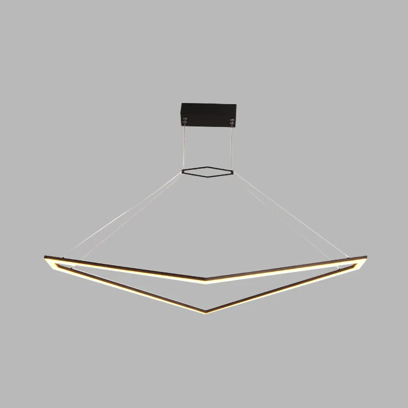 Acryl geometrische kroonluchter hanglamp Eenvoudige LED-hanglamp zwart, wit/warm licht Clearhalo