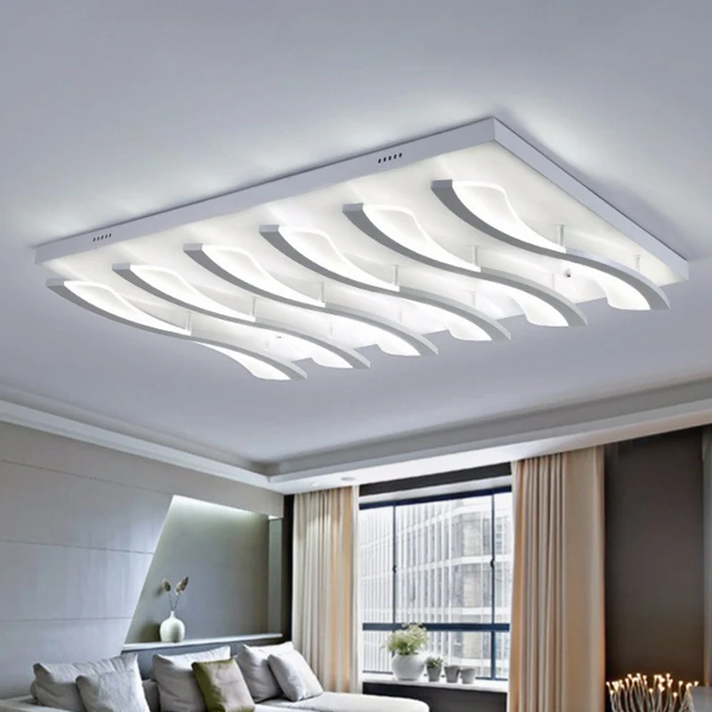 Acryl golvende LED semi-inbouw Scandinavische stijl wit plafondgemonteerd licht voor woonkamer Clearhalo