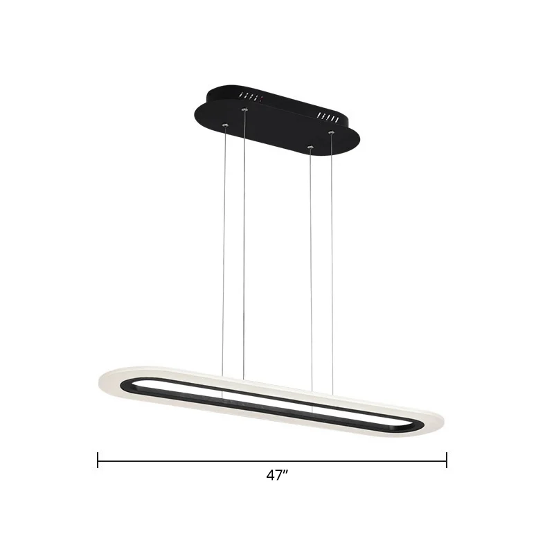 Acryl langwerpige LED-ophanglamp, minimalistische stijl hanglamp boven eiland Clearhalo