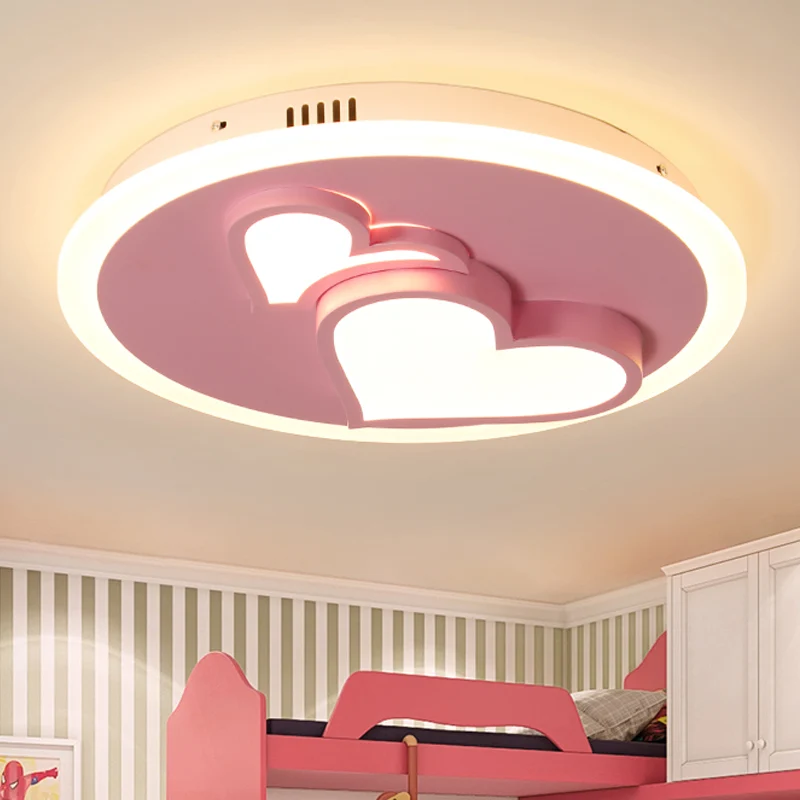 Acryl Loving Heart Flush plafondlamp Cartoon LED-plafondlamp roze voor meisjesslaapkamer Clearhalo