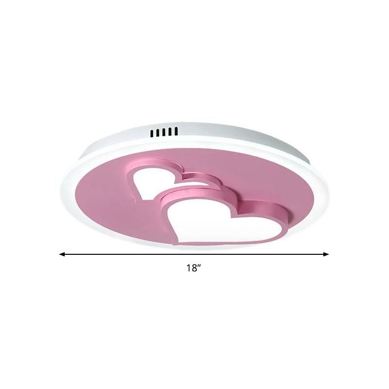 Acryl Loving Heart Flush plafondlamp Cartoon LED-plafondlamp roze voor meisjesslaapkamer Clearhalo