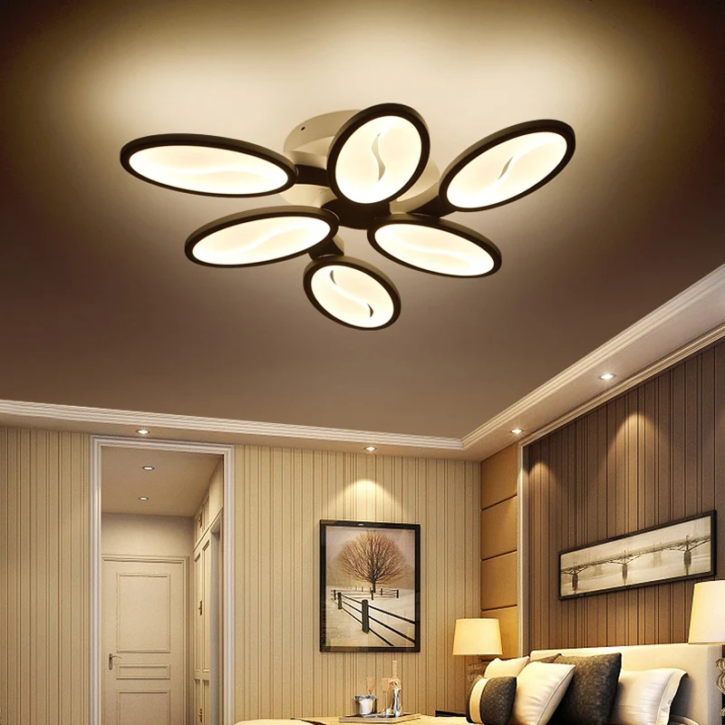 Acryl ovaalbladige tak semi-inbouwlicht eigentijds 6/9/12 lichten witte LED dicht bij plafondlamp warm / wit licht Clearhalo
