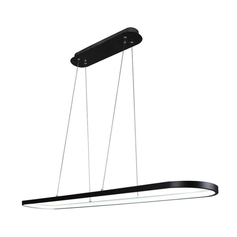 Acryl ovale druppelhanger Eenvoud 27"/35,5"/47" brede LED zwart/wit hangende plafondlamp boven tafel warm/wit/afstandsbedi...