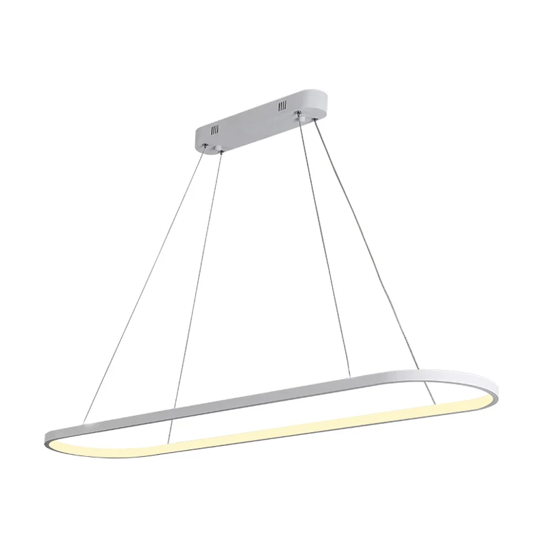 Acryl ovale druppelhanger Eenvoud 27"/35,5"/47" brede LED zwart/wit hangende plafondlamp boven tafel warm/wit/afstandsbedi...