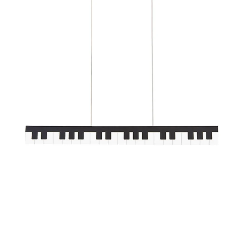 Acryl pianosleutel kroonluchterlamp armatuur kinderen wit/zwart LED hangend plafondlicht wit/warm licht Clearhalo
