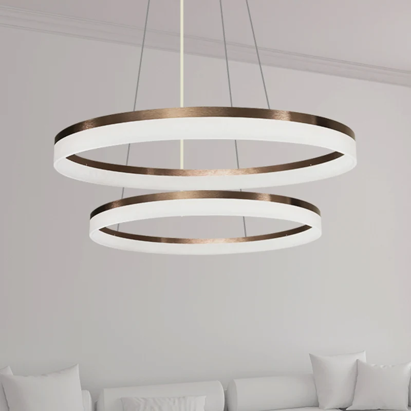 Acryl ronde kroonluchter licht eigentijds 4/5/6-kops bruine plafondhanger warm/wit/natuurlijk licht Clearhalo