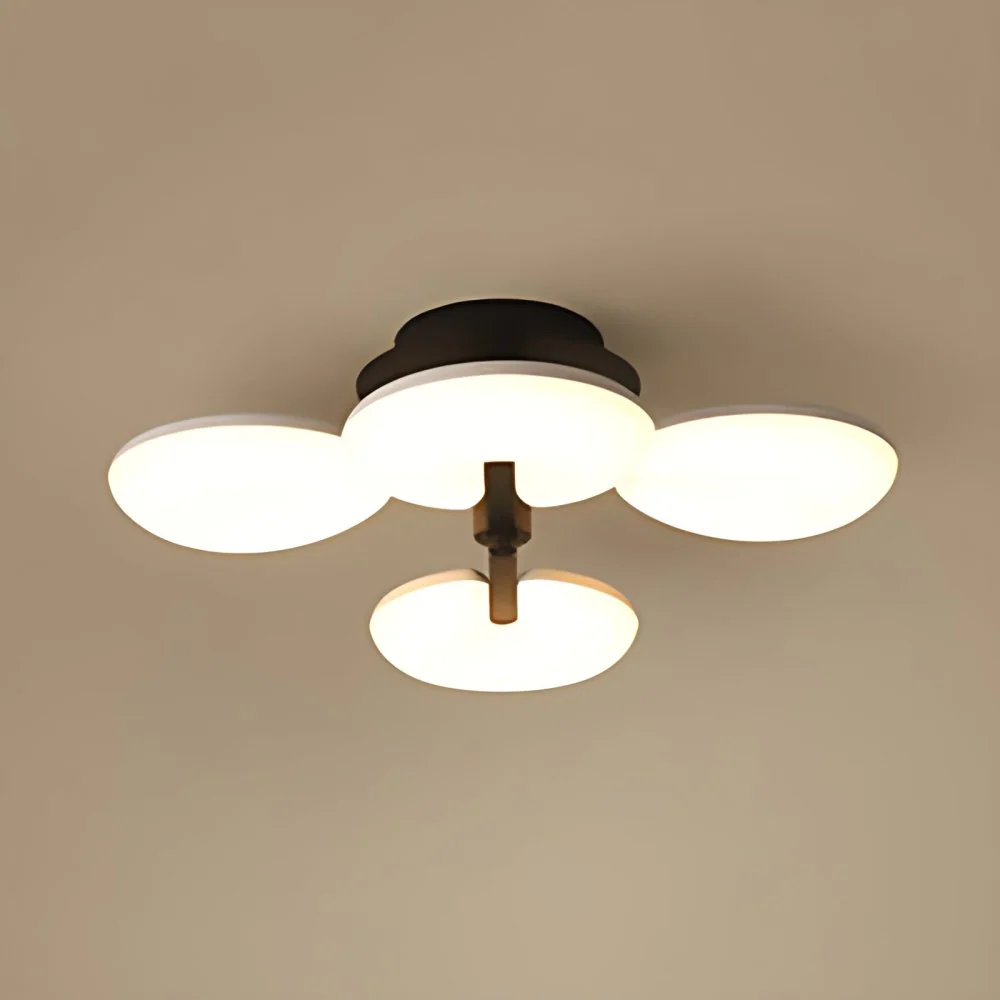 Acryl ronde semi-plafondmontage lichte eetkamer eigentijdse LED-plafondlamp zwart Clearhalo