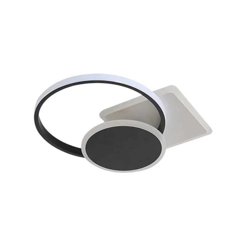 Acryl ronde en vierkante inbouw eenvoudige stijl LED zwarte plafondlamp warm/wit licht, 16,5"/20,5" breed Clearhalo