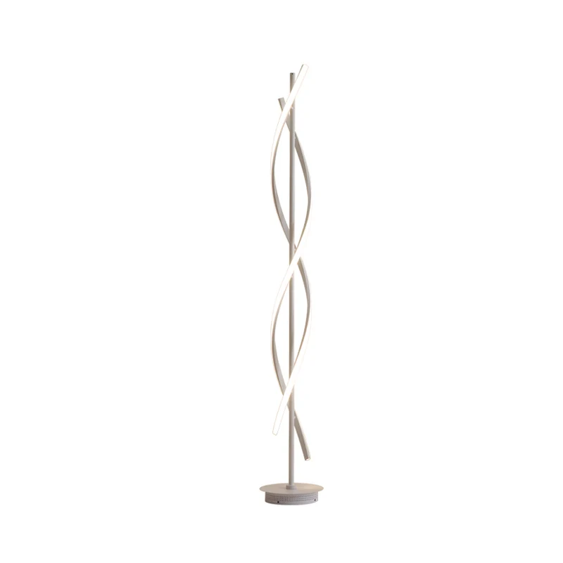 Acryl spiraal lineaire staande vloerverlichting Eenvoud LED witte vloerleeslamp voor slaapkamer Clearhalo