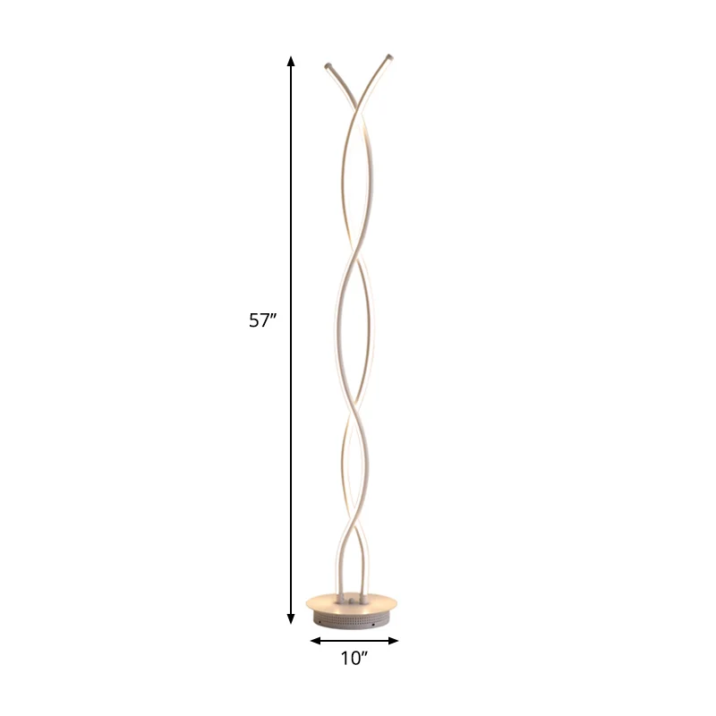 Acryl spiraal lineaire staande vloerverlichting Eenvoud LED witte vloerleeslamp voor slaapkamer Clearhalo