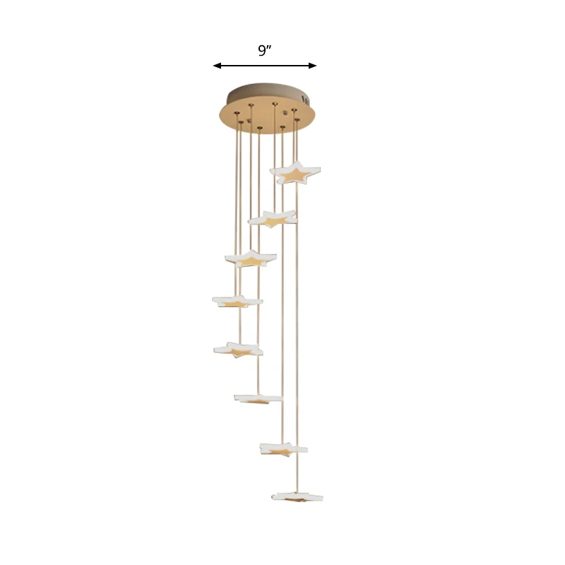 Acryl spiraalvormige hangende sterlichten Hedendaagse LED-clusterhanger met 8/12/18 koppen warm/wit licht Clearhalo