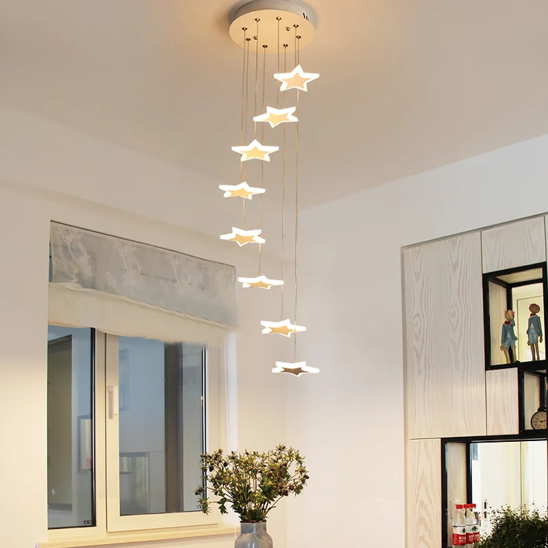 Acryl spiraalvormige hangende sterlichten Hedendaagse LED-clusterhanger met 8/12/18 koppen warm/wit licht Clearhalo