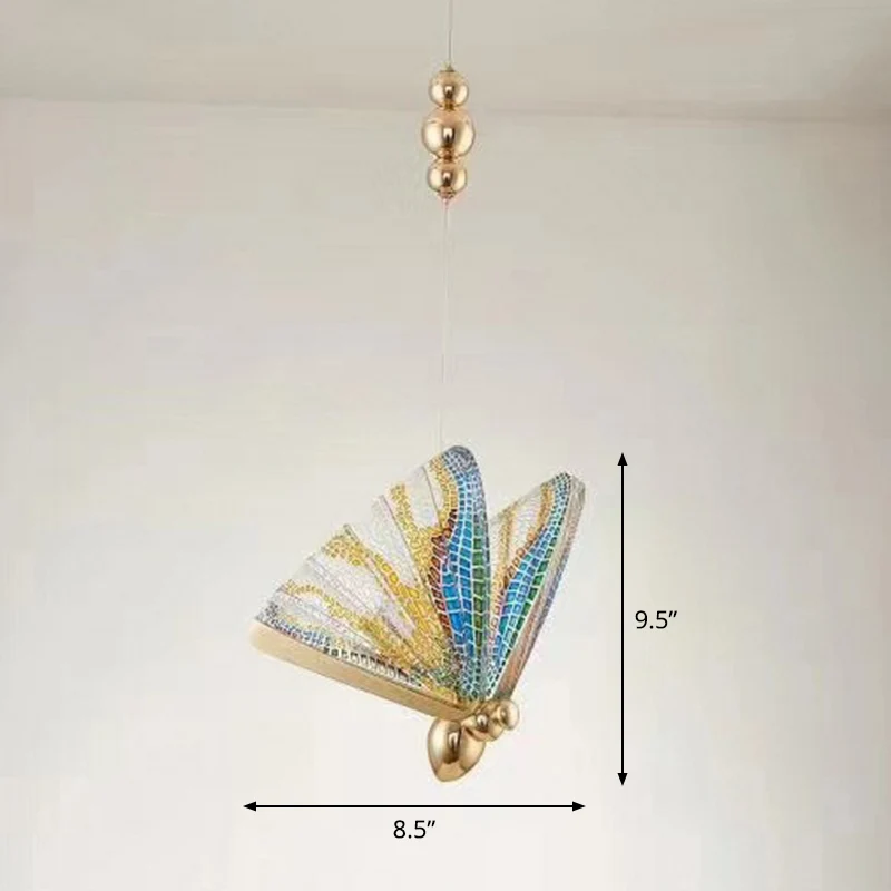 Acryl vlinder ophangverlichting Art Deco LED hanglamp voor slaapkamer Clearhalo