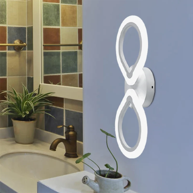 Acryl Waterdrop Wandkandelaar Licht Eenvoudig 1/2 Licht Wit LED-wandverlichtingsarmatuur Clearhalo