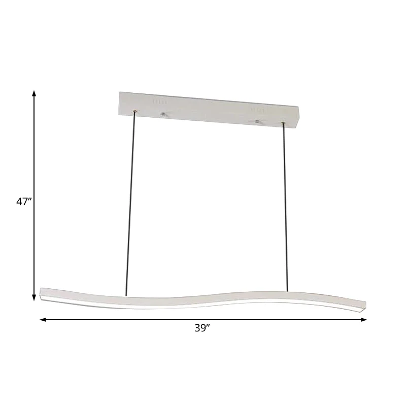 Acryl Wave Kroonluchter Verlichting Modernistische Led Witte Hangende Hanglamp voor Slaapkamer Wit/Warm Licht Clearhalo