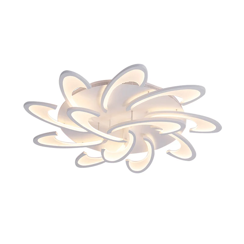 Acrylbloem Semi-inbouwlamp Modernisme 6/12-kops witte plafondverlichting warm/wit licht voor salon Clearhalo