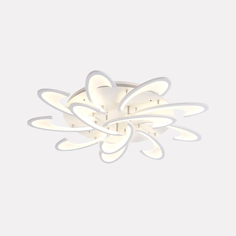 Acrylbloem Semi-inbouwlamp Modernisme 6/12-kops witte plafondverlichting warm/wit licht voor salon Clearhalo