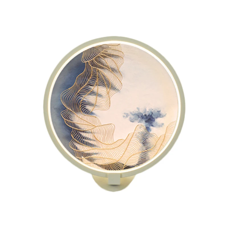 Afgeronde acryl bergwandverlichting Chinese LED witte muurmuurschilderinglamp voor woonkamer Clearhalo