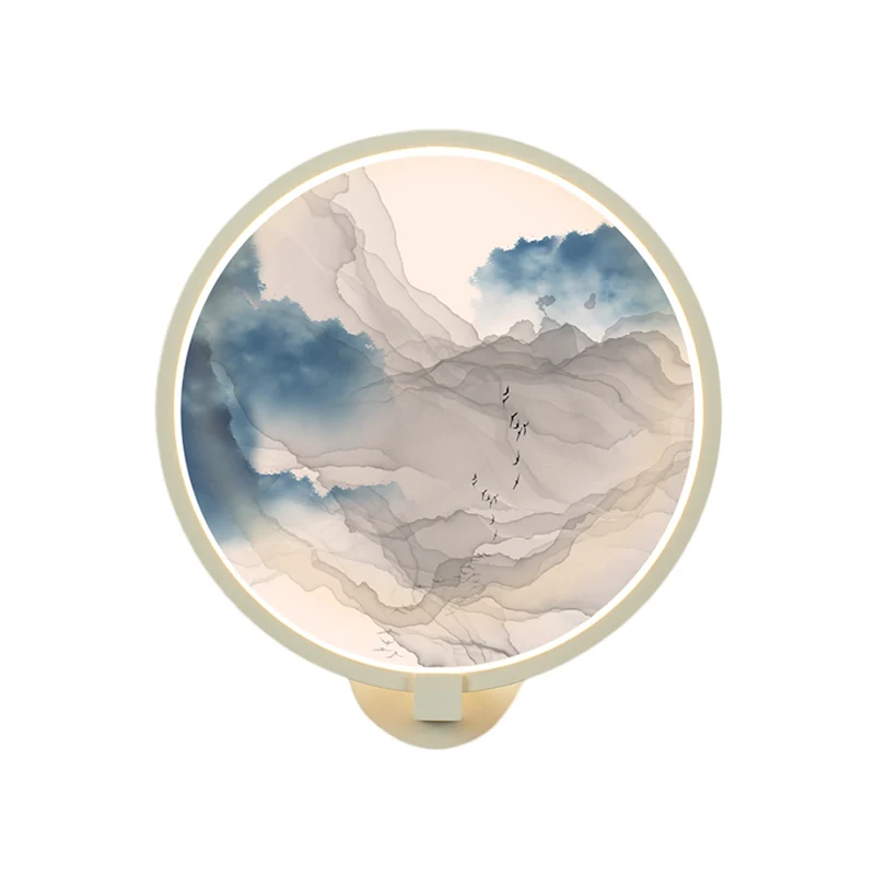 Afgeronde acryl bergwandverlichting Chinese LED witte muurmuurschilderinglamp voor woonkamer Clearhalo