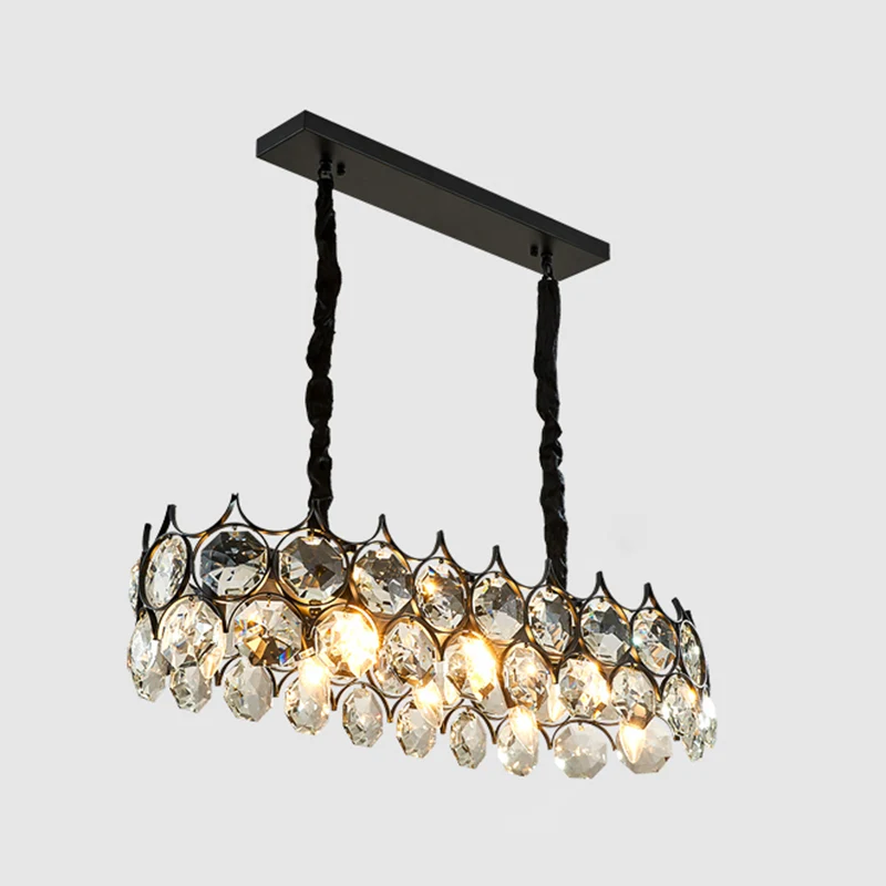 Afgeschuinde geslepen kristallen kraal hanglamp postmoderne stijl kroonluchter hanglamp voor woonkamer Clearhalo