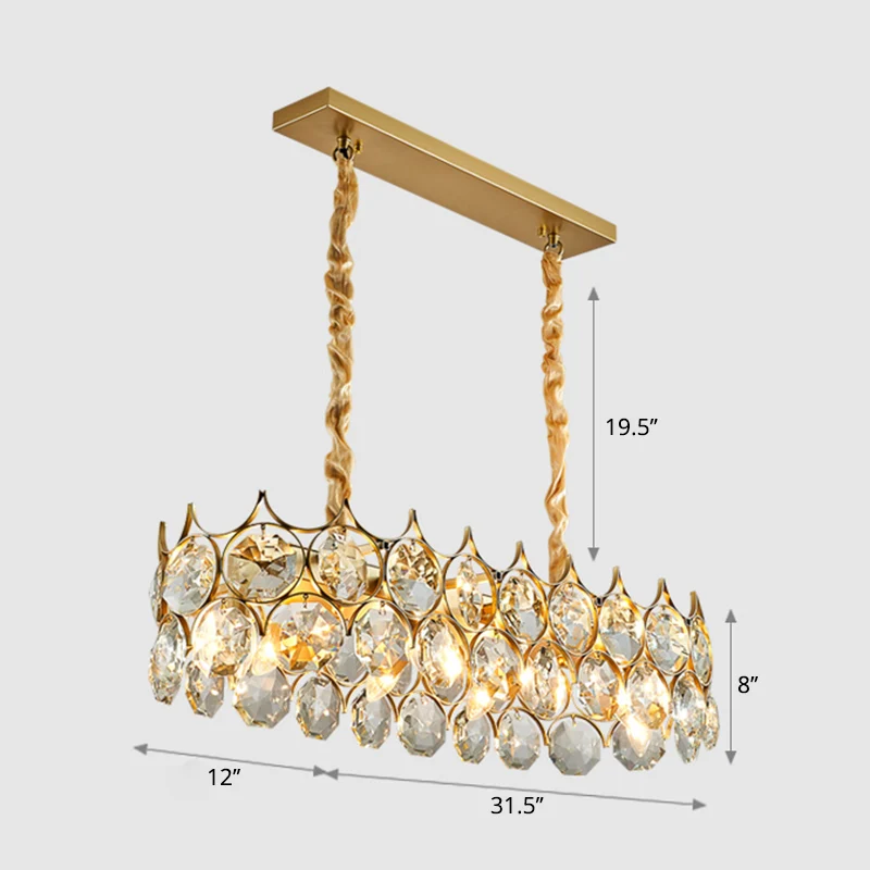 Afgeschuinde geslepen kristallen kraal hanglamp postmoderne stijl kroonluchter hanglamp voor woonkamer Clearhalo